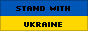 an 88x31 button with text that says stand with ukraine over top of a ukranian flag background. it links to a carrd website with various resources to help.