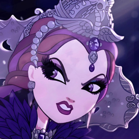 a white feminine person with long purple hair, purple eyes and purple lips with a silver headdress and purple feathered shawl is looking frustrated. the background is dark purple with sparkles.