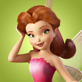 a white feminine person with long red hair, green eyes, translucent fairy wings and a sleeveless dress made out of rose peatals is staring logningly at the camera while fixing her hair. the background is green.